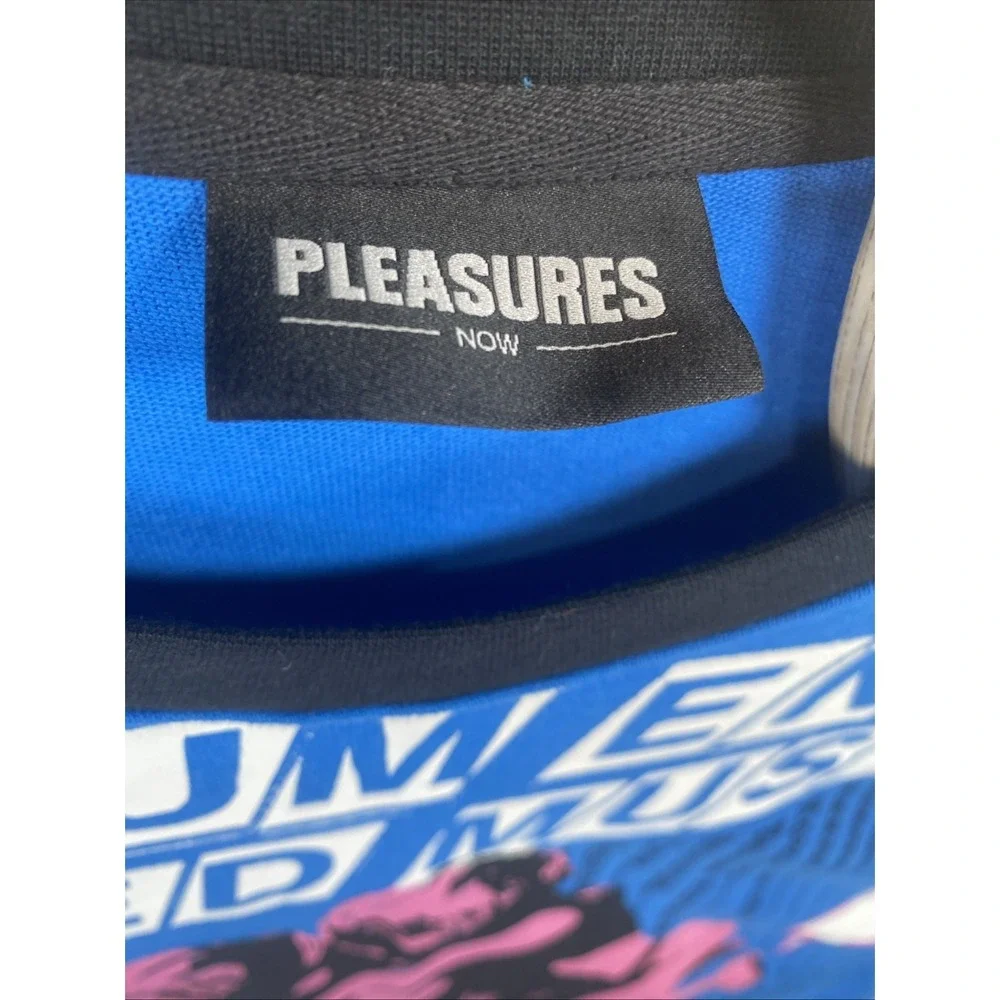 Pleasure T Shirt Mens XXL Blue Heavyweight Motorcycle Streetwear C22